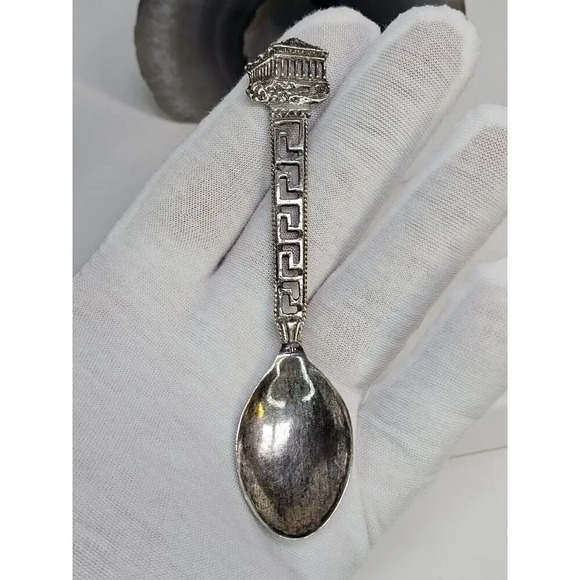 Vintage 800 Silver Greek Sculpture Spoon